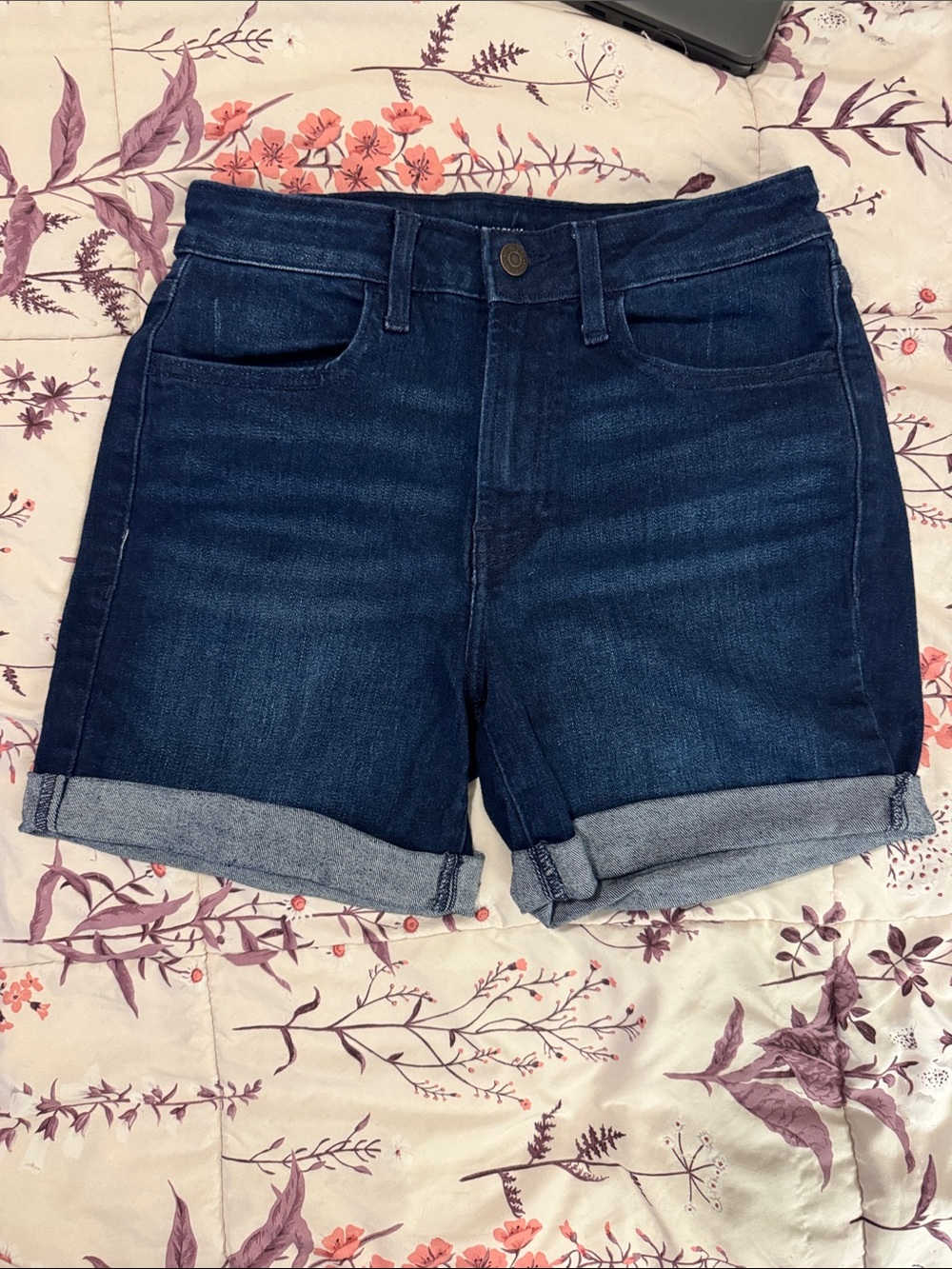 Old Navy Dark Indigo Rolled-Hem Jean Shorts